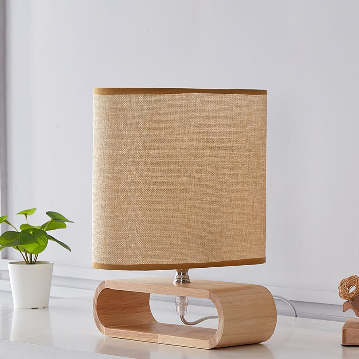 Moti Wood Side table lamp Table Lamp
