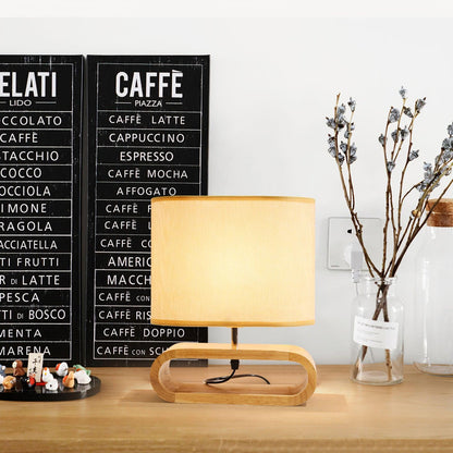 Moti Wood Side table lamp Table Lamp