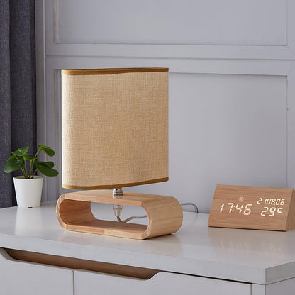 Moti Wood Side table lamp Table Lamp
