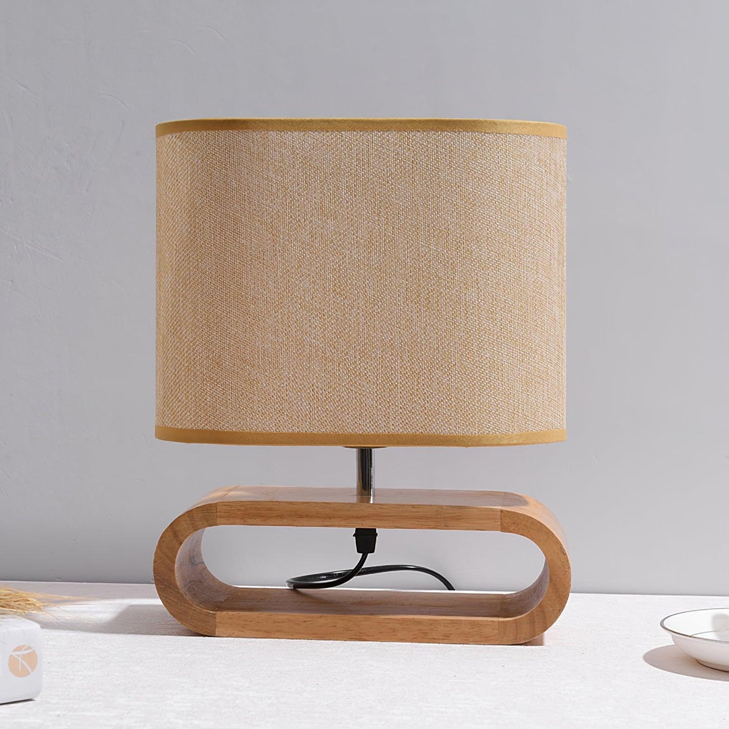 Moti Wood Side table lamp Table Lamp