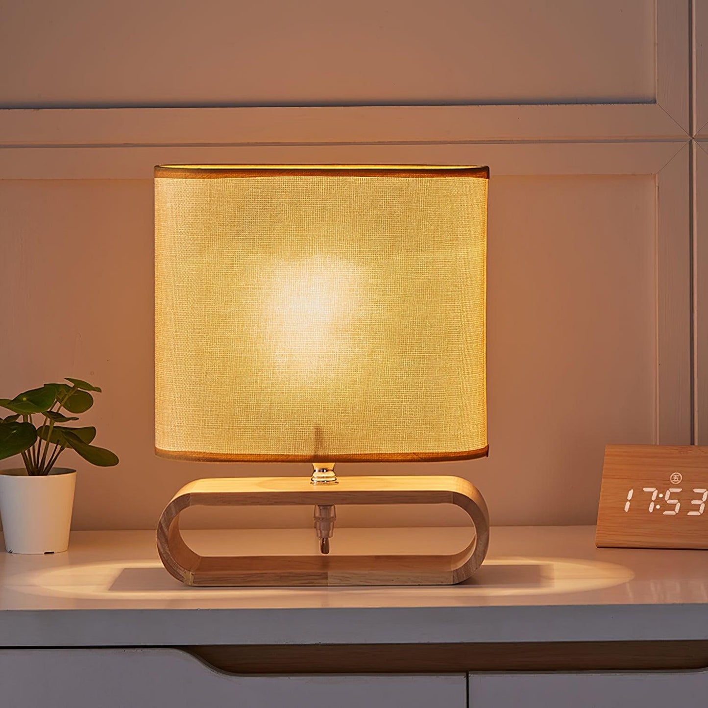 Moti Wood Side table lamp Table Lamp