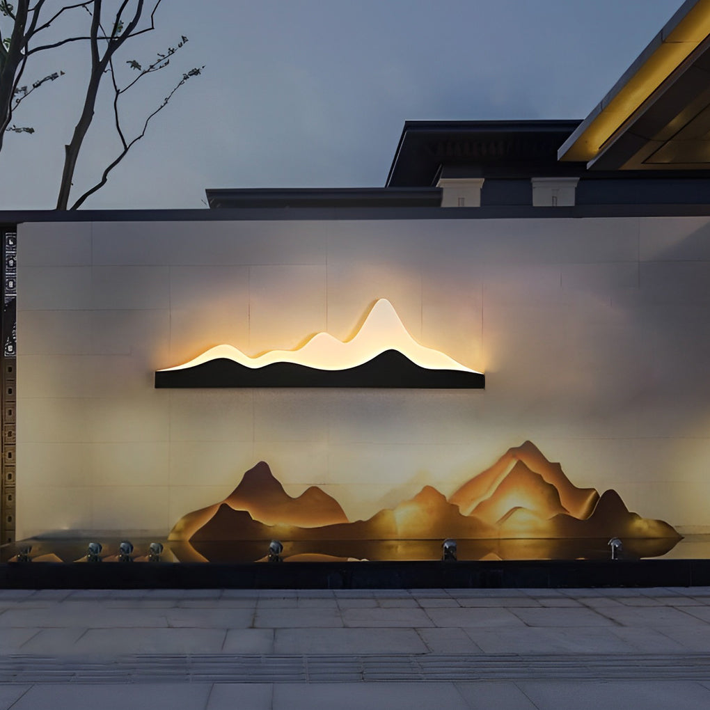Mountain Scenery Creative Waterproof LED Modern Outdoor Wall Lights ...