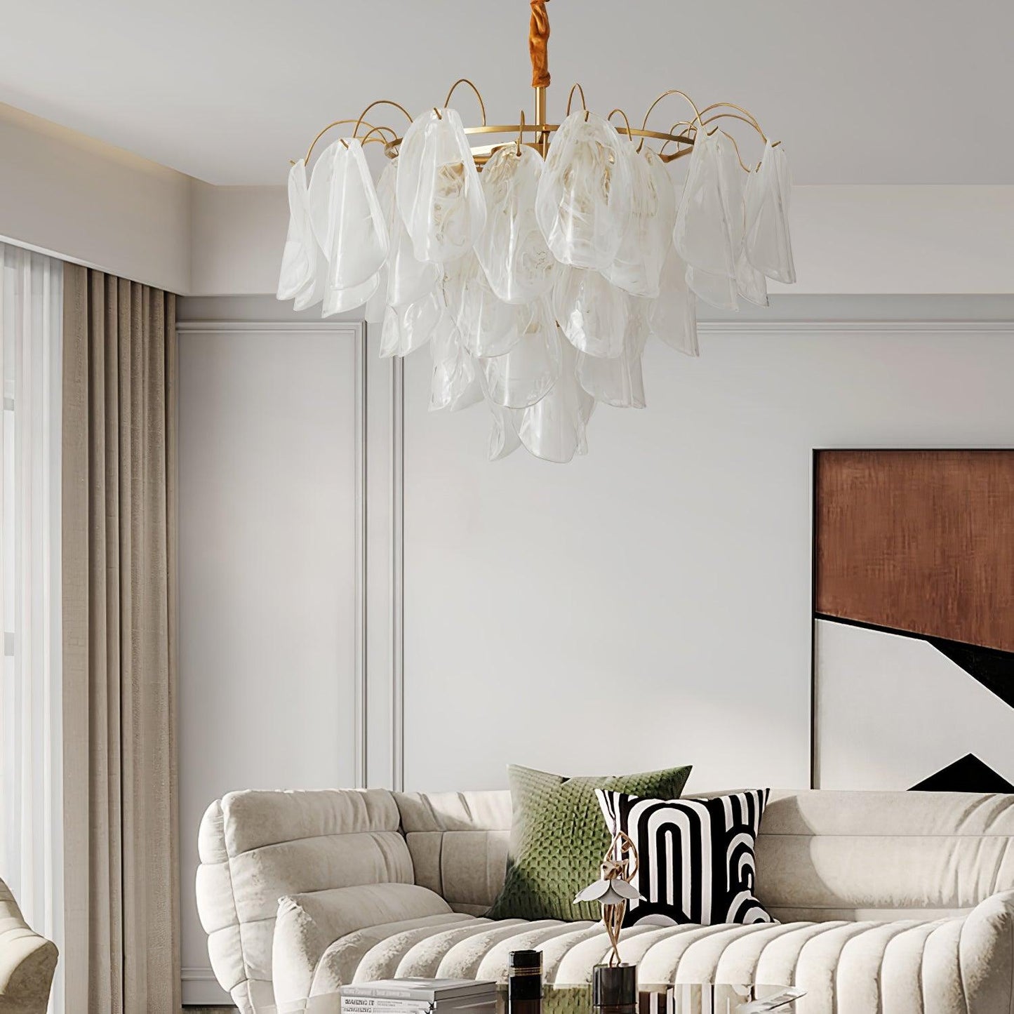Multi Tier Cloud Glass Droplight Pendant Light