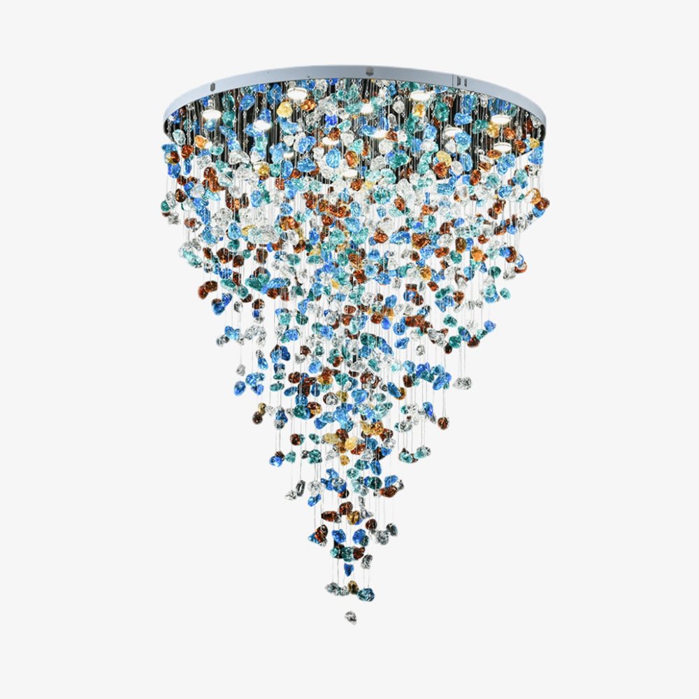 Multicolor Crystal Stone Candelabrum Chandelier