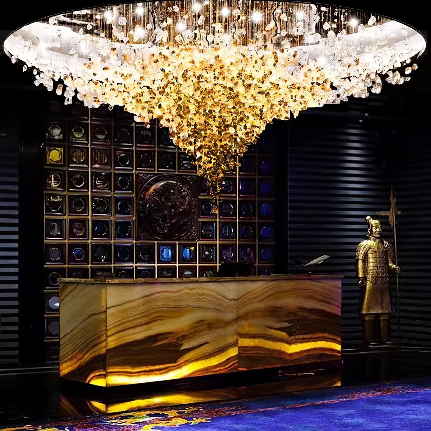 Multicolor Crystal Stone Candelabrum Chandelier