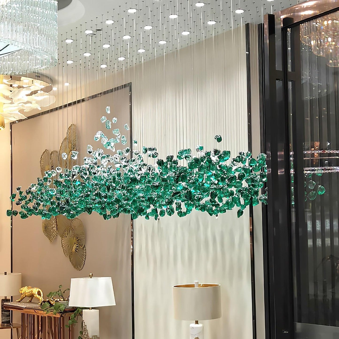 Multicolor Crystal Stone Candelabrum Chandelier