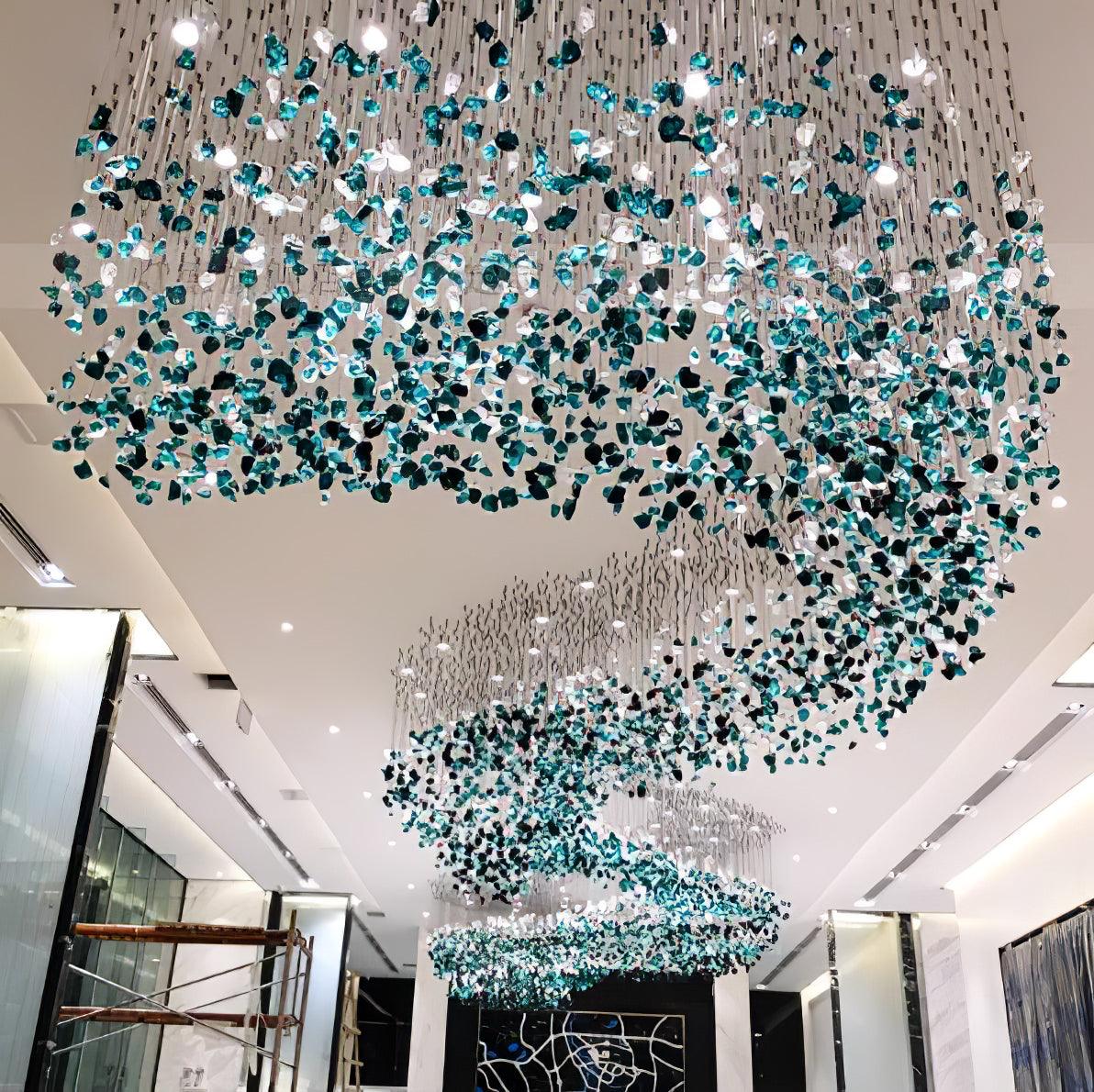 Multicolor Crystal Stone Candelabrum Chandelier