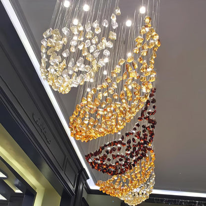 Multicolor Crystal Stone Candelabrum Chandelier
