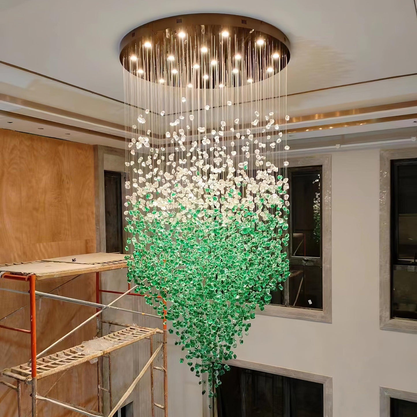 Multicolor Crystal Stone Candelabrum Chandelier