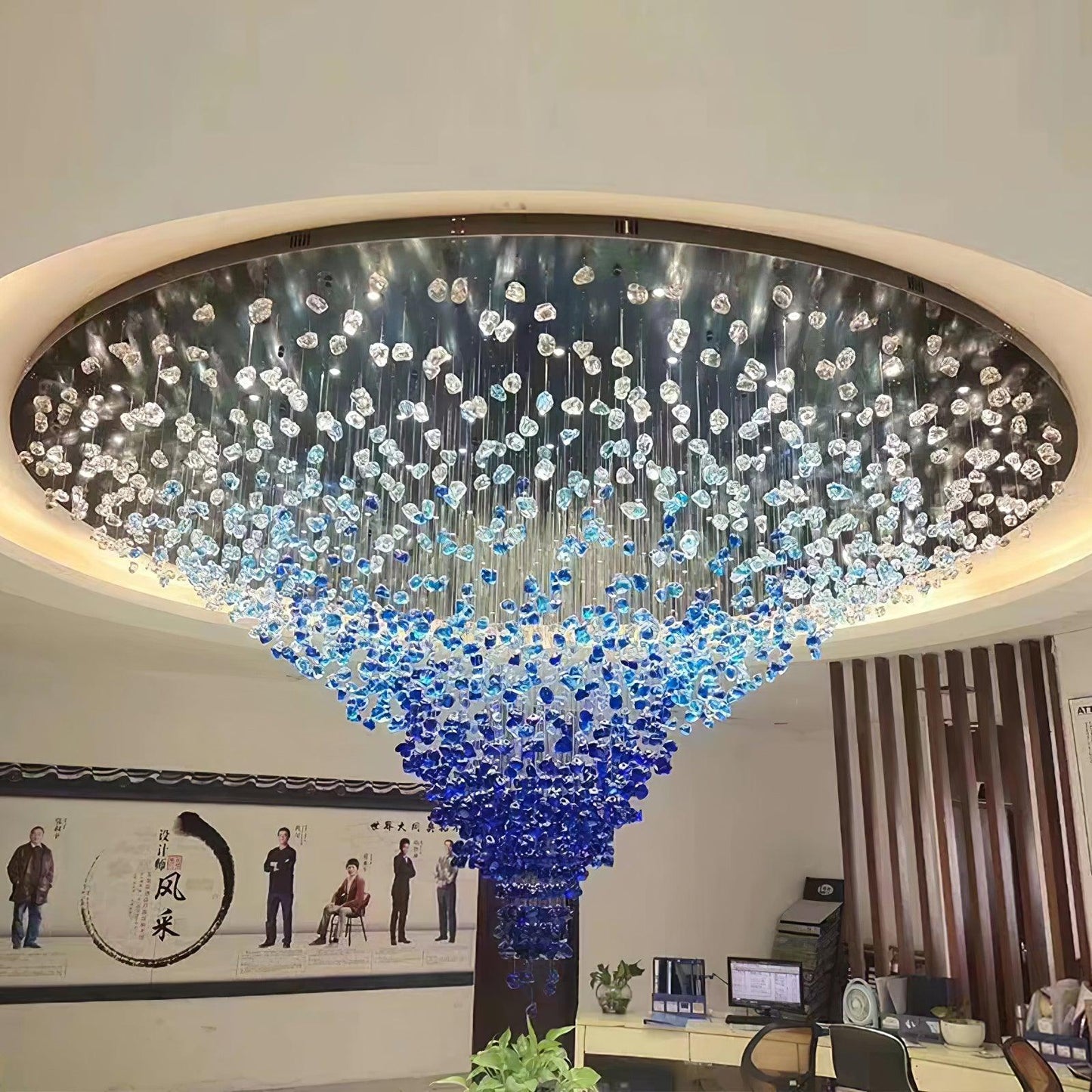 Multicolor Crystal Stone Candelabrum Chandelier