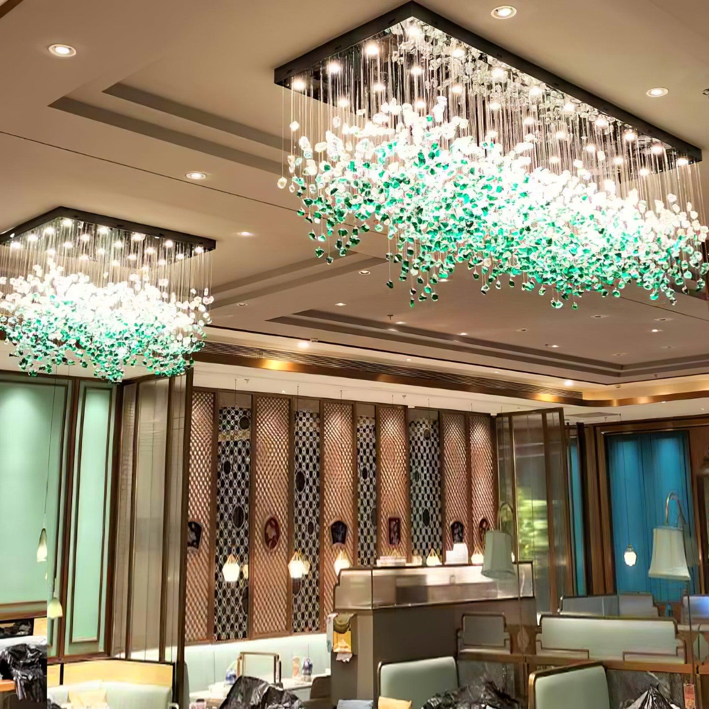 Multicolor Crystal Stone Candelabrum Chandelier
