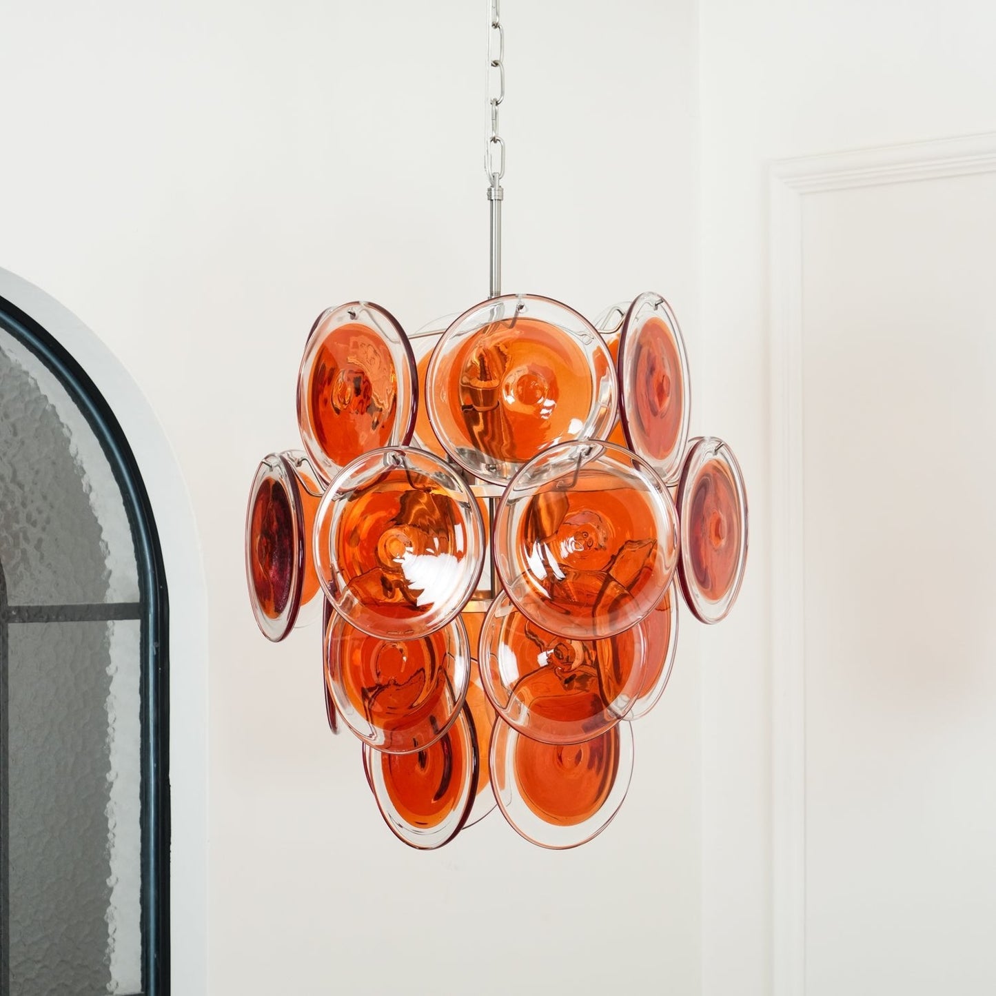 Murano Orange Disk Glass Pendant light Chandelier