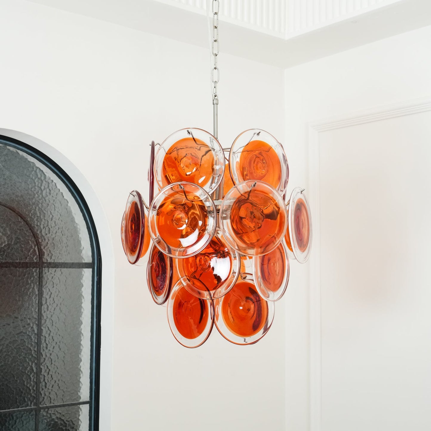 Murano Orange Disk Glass Pendant light Chandelier