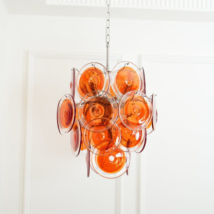 Murano Orange Disk Glass Pendant light Chandelier
