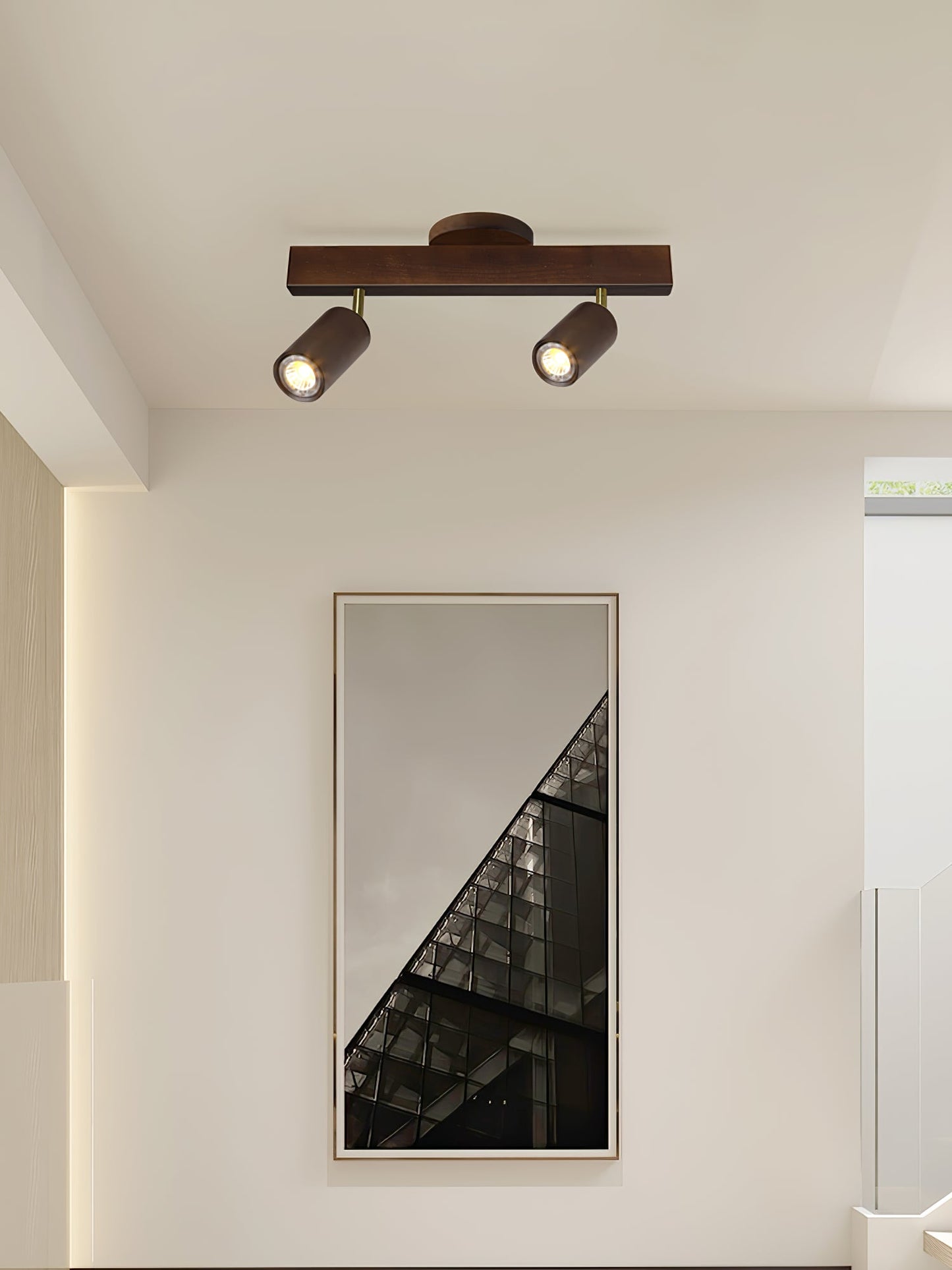 Natural Wood Beam Ceiling-mounted light Spotlight Light