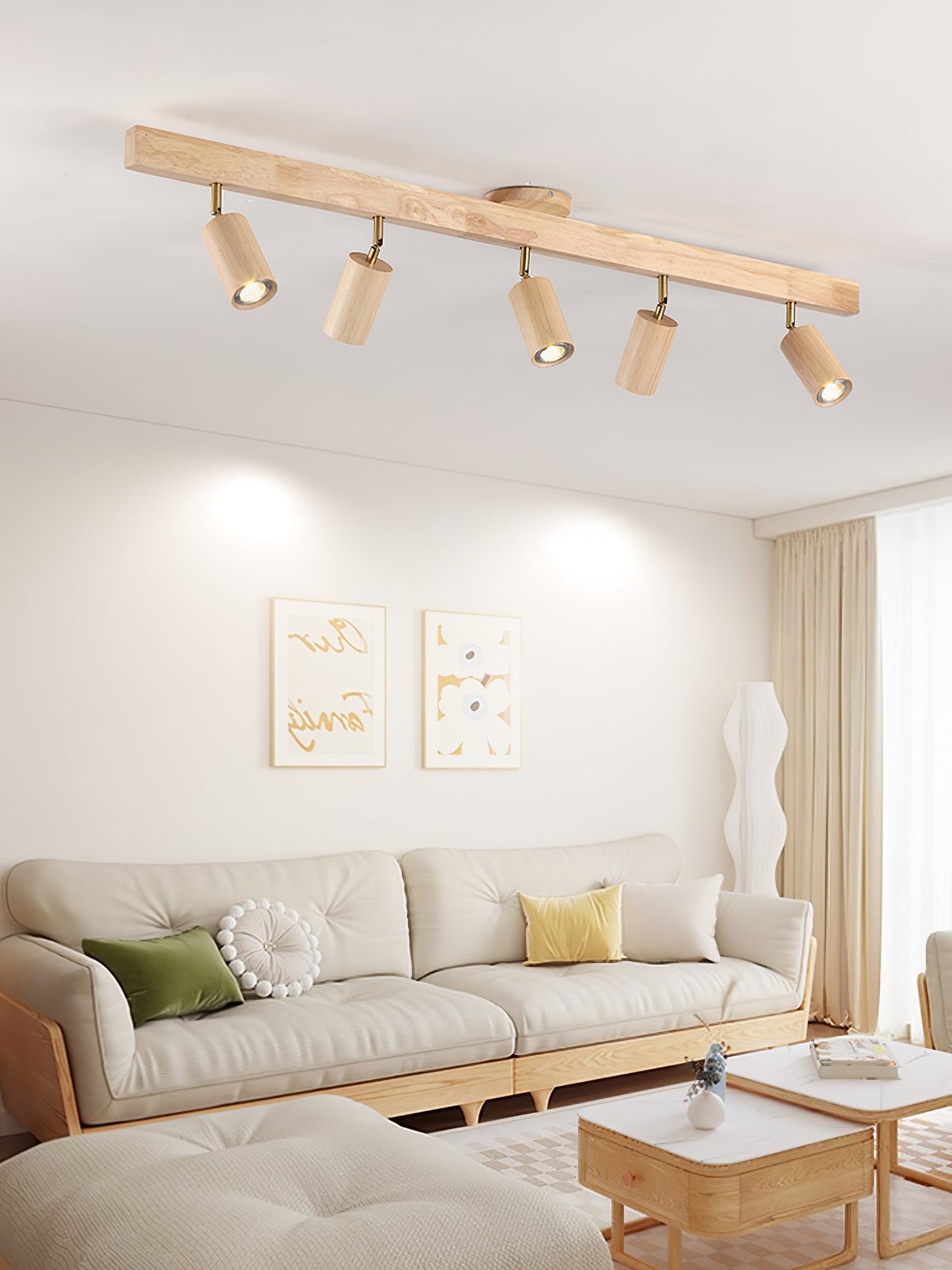 Natural Wood Beam Ceiling-mounted light Spotlight Light