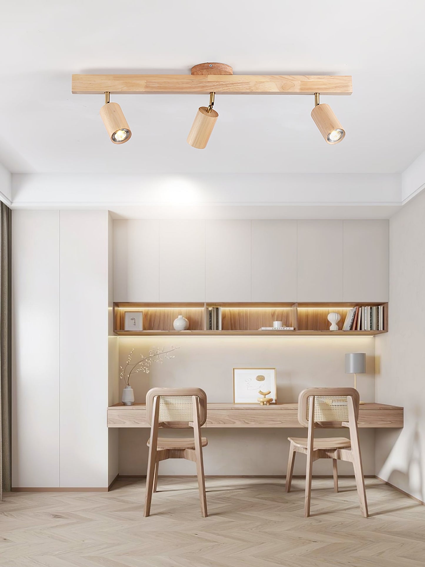 Natural Wood Beam Ceiling-mounted light Spotlight Light