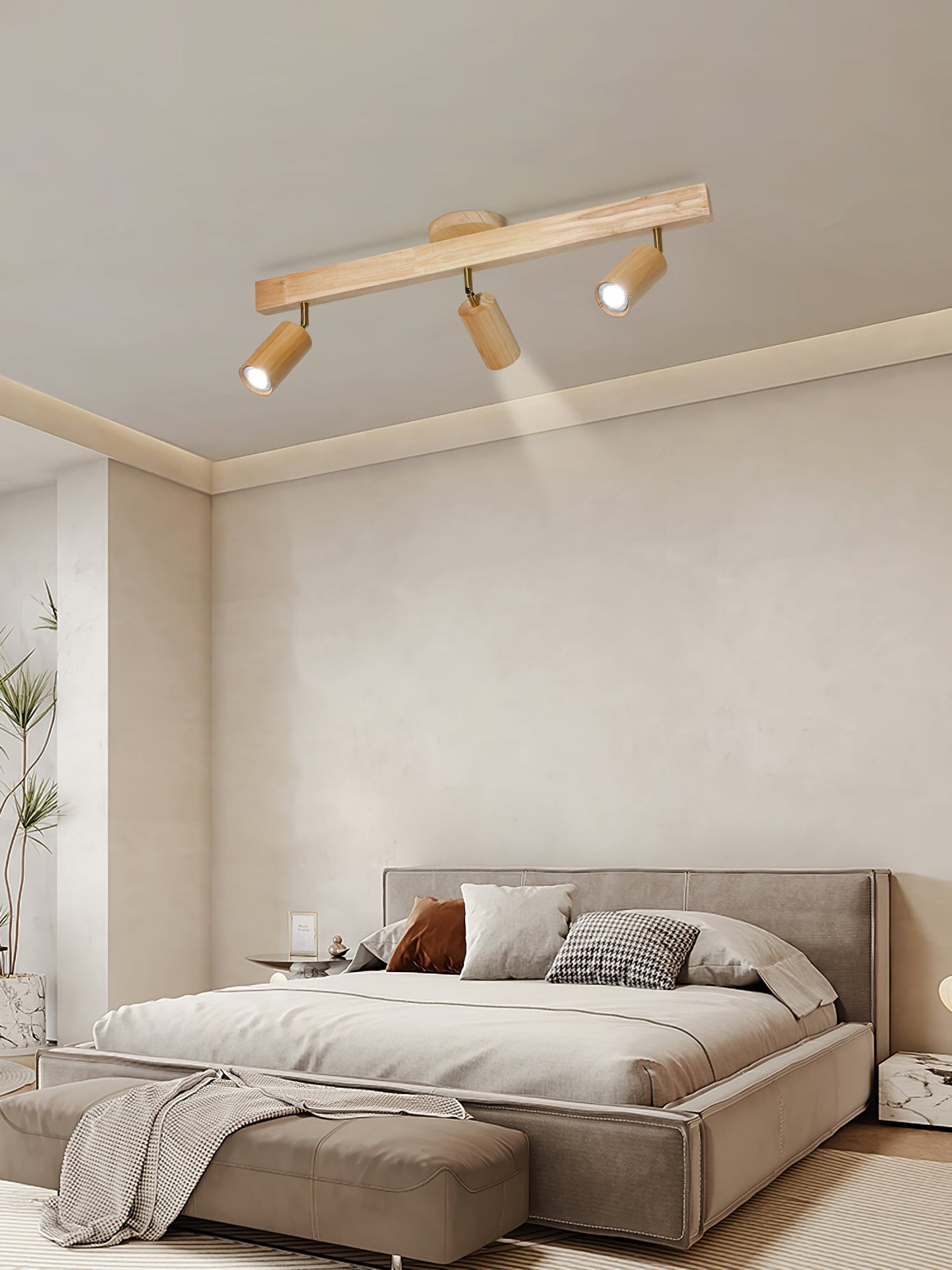 Natural Wood Beam Ceiling-mounted light Spotlight Light