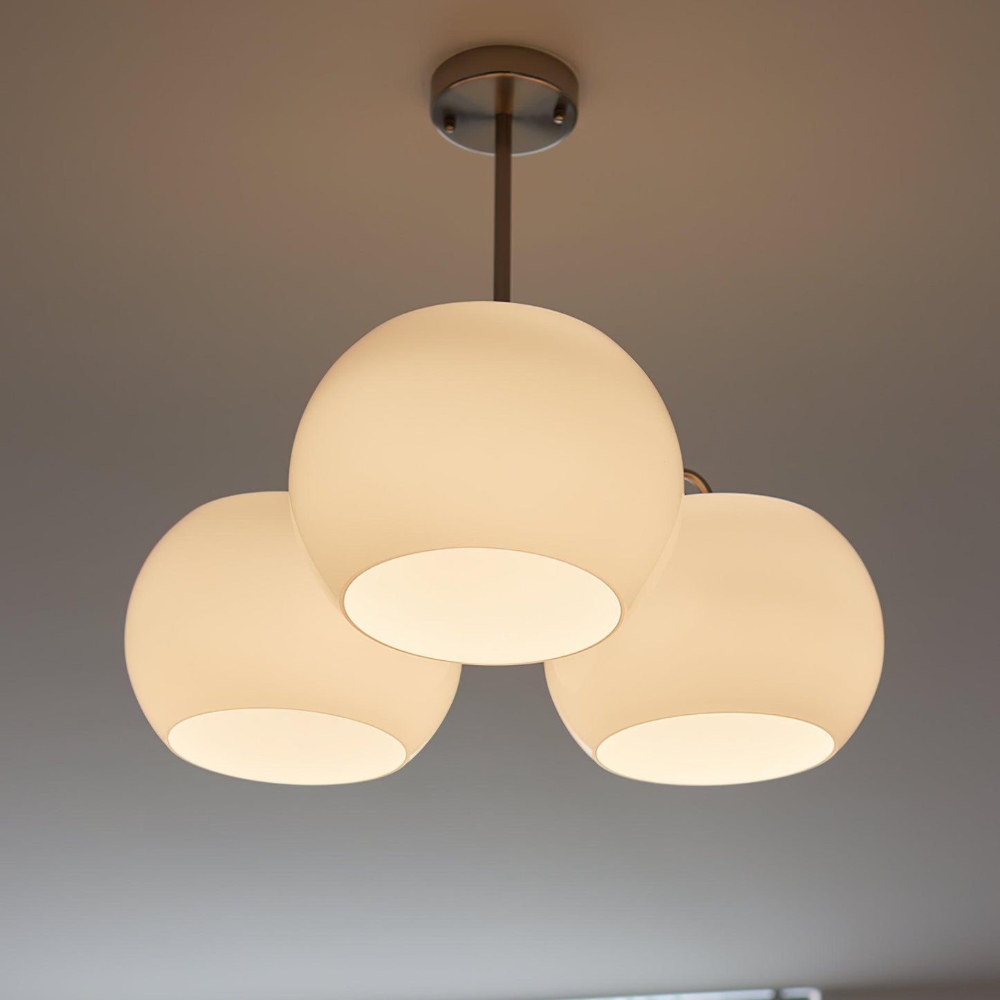 Nickel Glass Persimmon Electrolier Chandelier