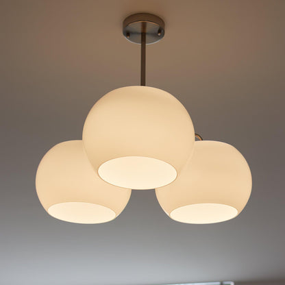 Nickel Glass Persimmon Electrolier Chandelier