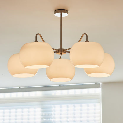 Nickel Glass Persimmon Electrolier Chandelier