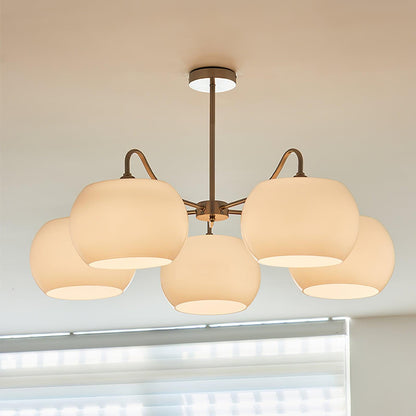 Nickel Glass Persimmon Electrolier Chandelier