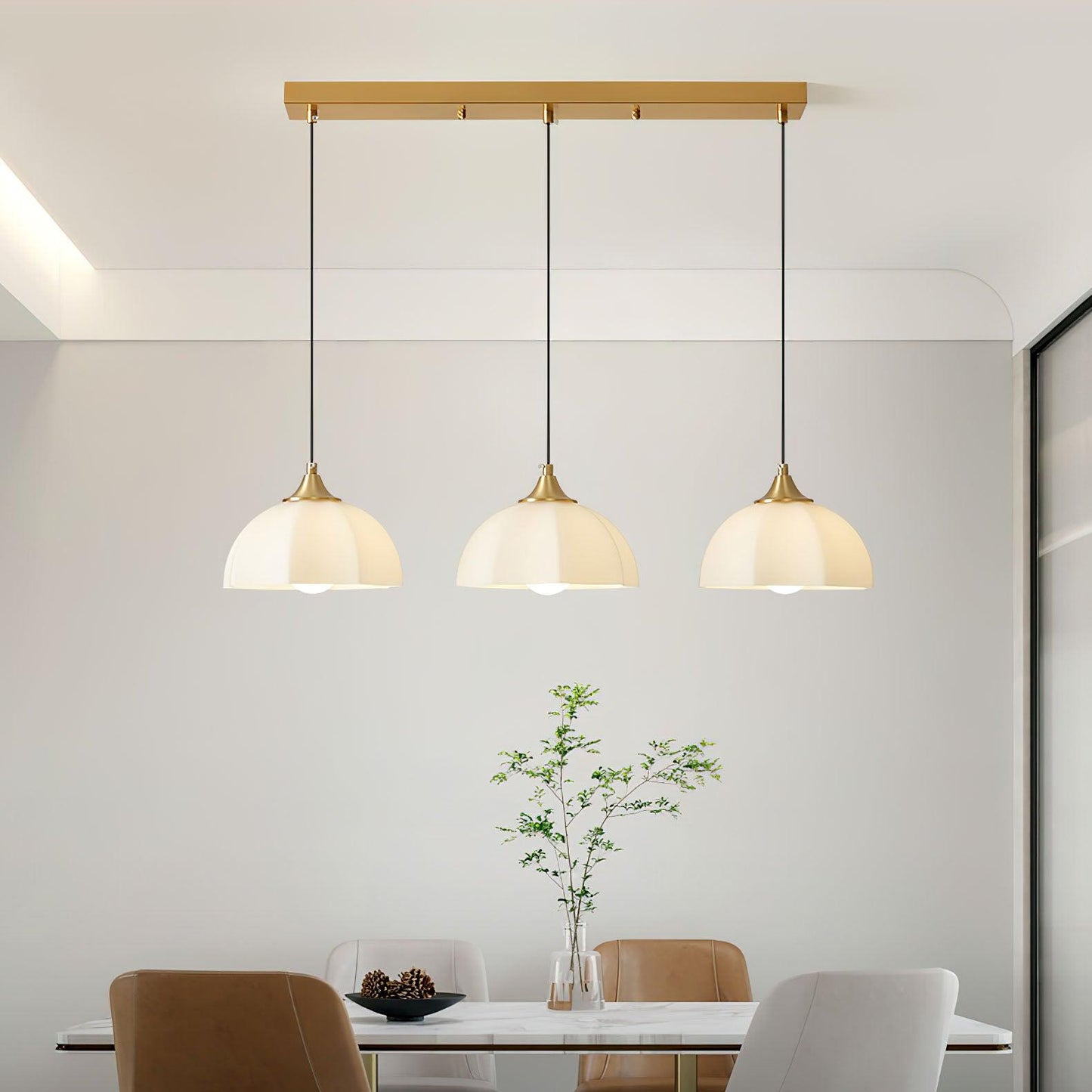 Octagonal Glass Bowl Electrolier Chandelier