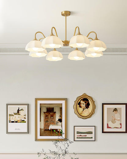 Octagonal Glass Bowl Electrolier Chandelier