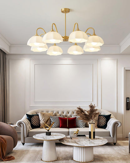 Octagonal Glass Bowl Electrolier Chandelier