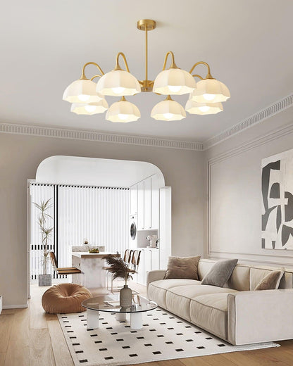 Octagonal Glass Bowl Electrolier Chandelier