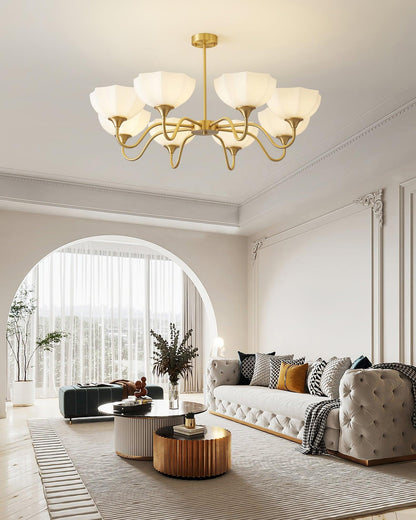 Octagonal Glass Bowl Electrolier Chandelier