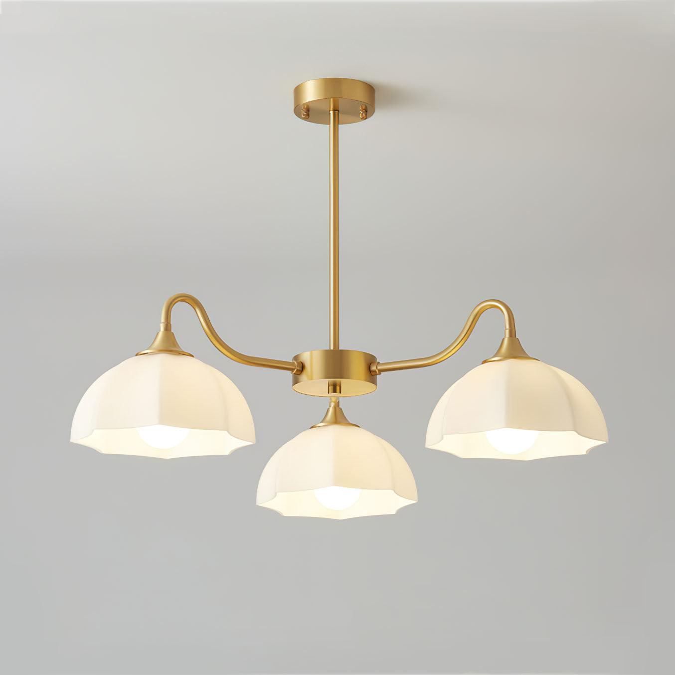 Octagonal Glass Bowl Electrolier Chandelier