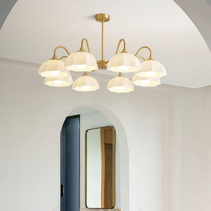 Octagonal Glass Bowl Electrolier Chandelier