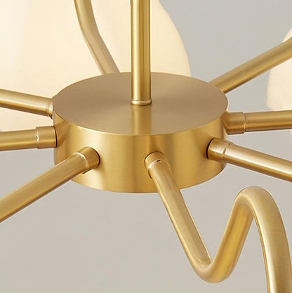 Octagonal Glass Bowl Electrolier Chandelier