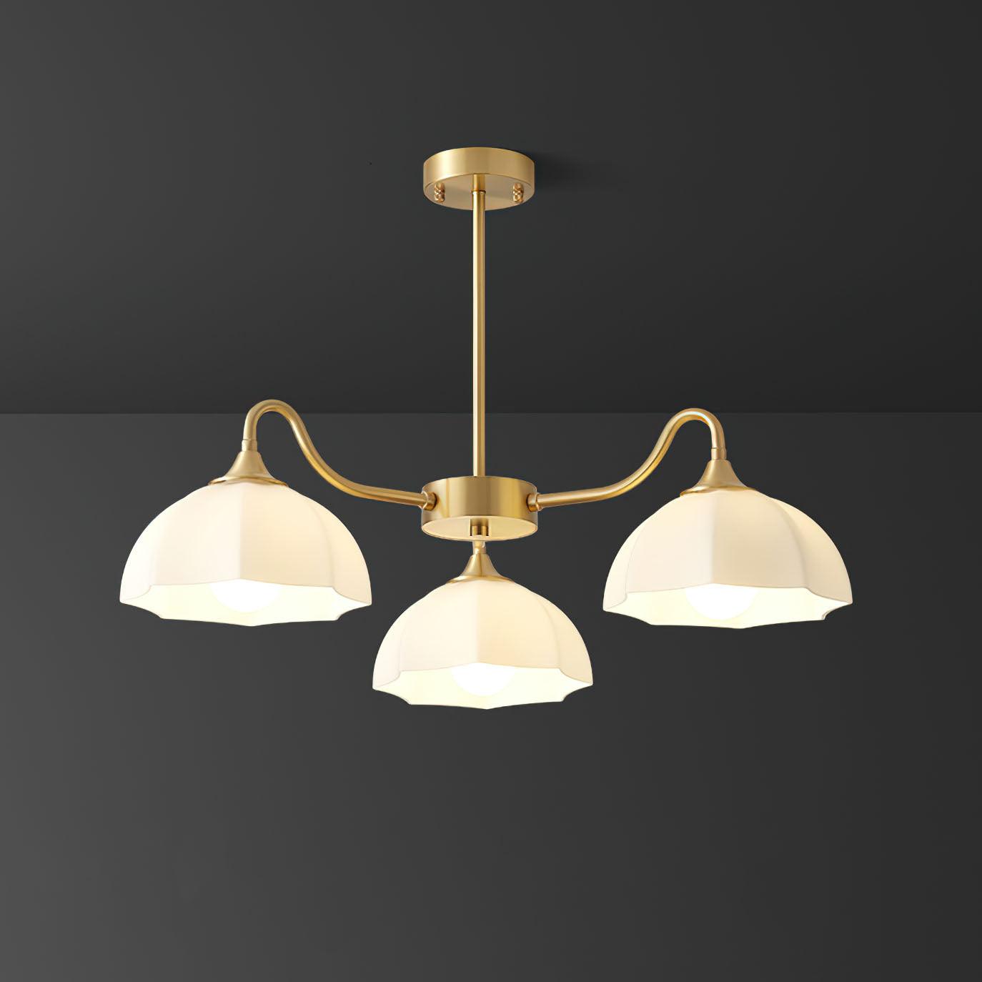 Octagonal Glass Bowl Electrolier Chandelier