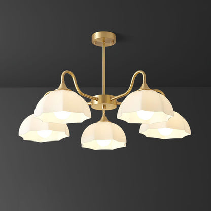 Octagonal Glass Bowl Electrolier Chandelier