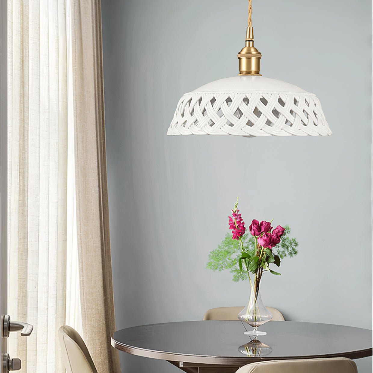 Openwork Ceramic Hanging light Pendant Lamp
