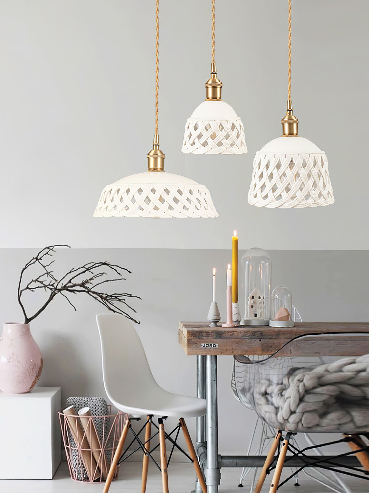 Openwork Ceramic Hanging light Pendant Lamp