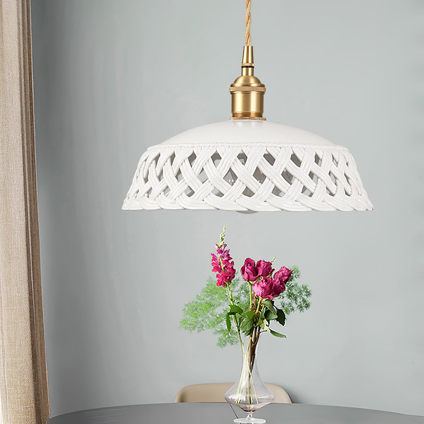 Openwork Ceramic Hanging light Pendant Lamp
