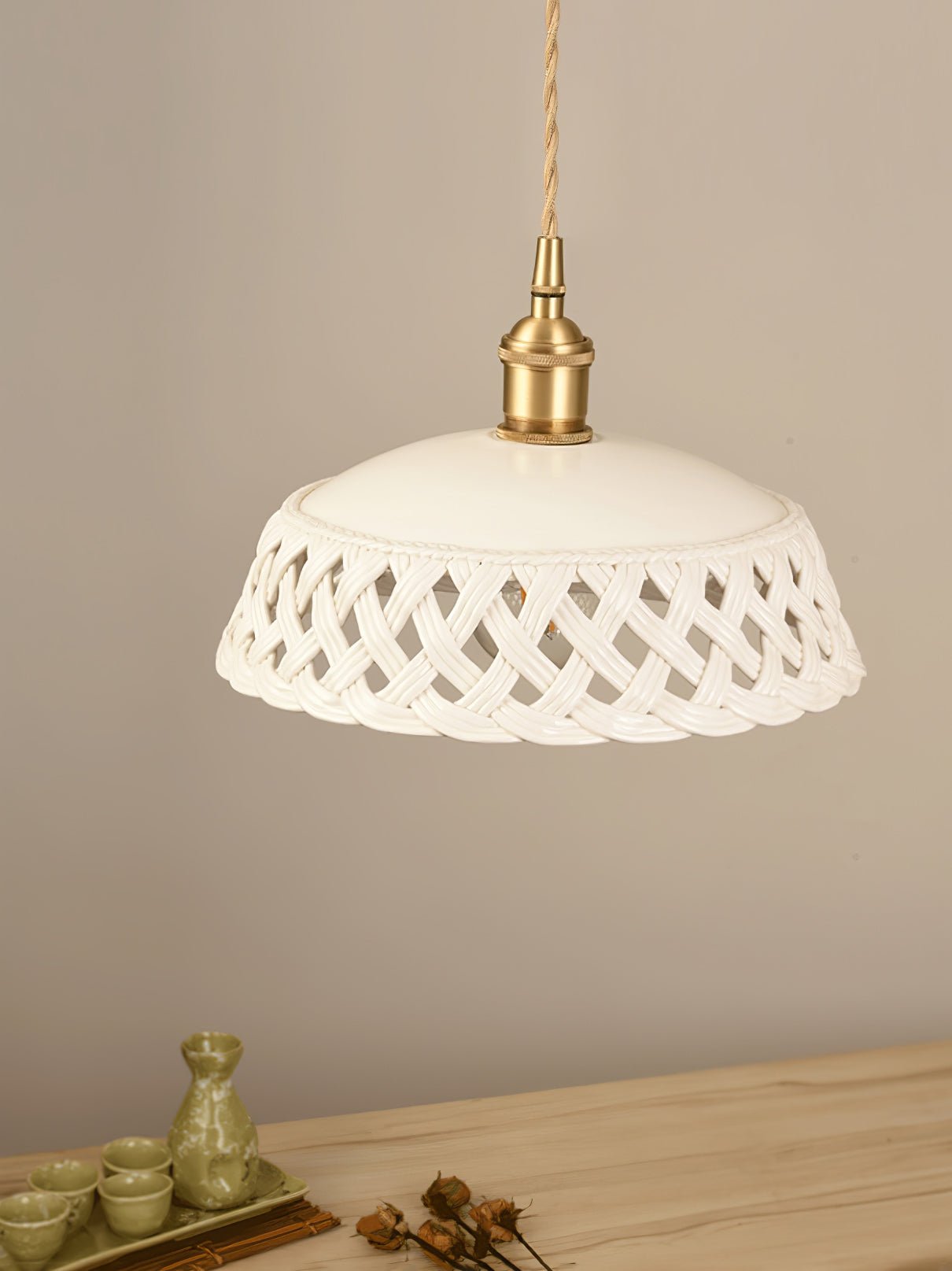 Openwork Ceramic Hanging light Pendant Lamp