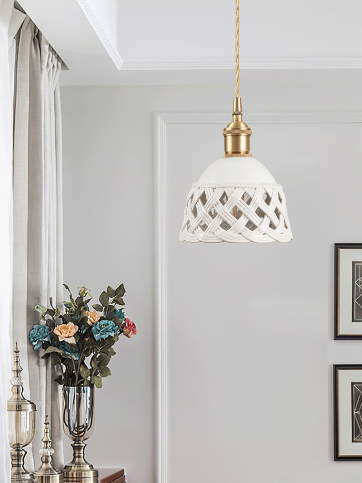 Openwork Ceramic Hanging light Pendant Lamp