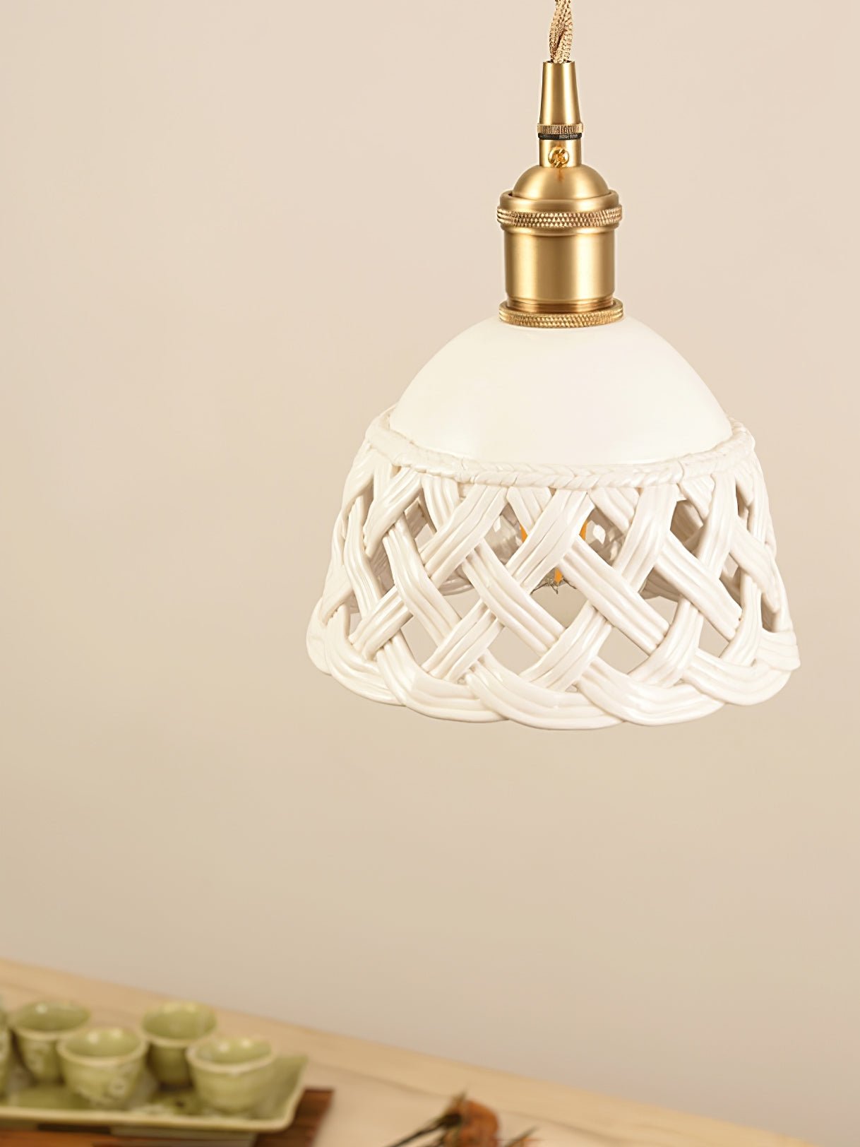 Openwork Ceramic Hanging light Pendant Lamp