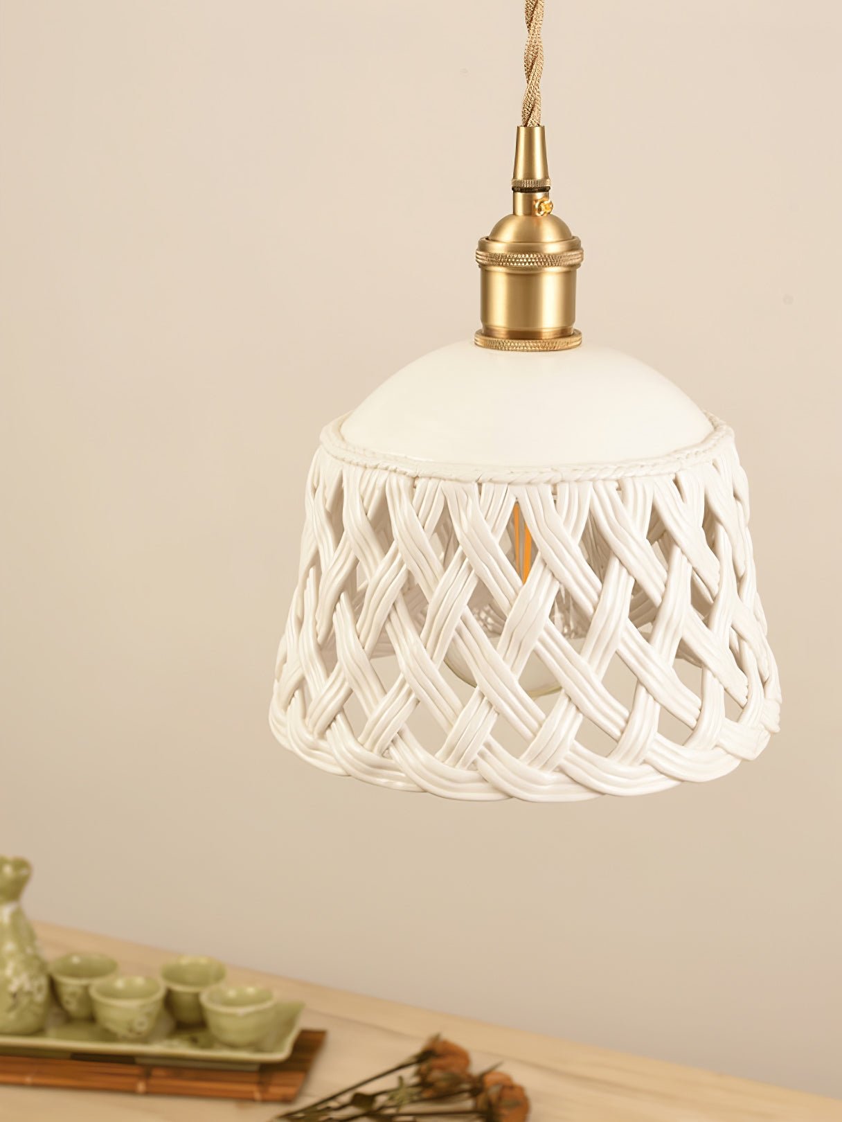 Openwork Ceramic Hanging light Pendant Lamp