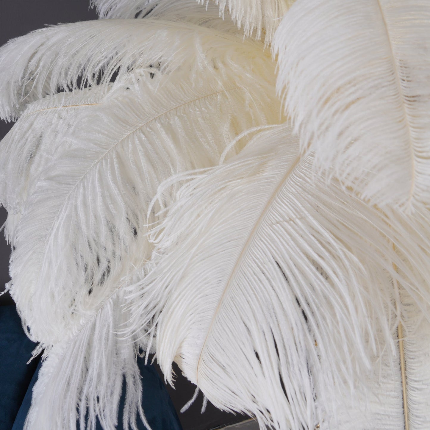 Ostrich Feather Brass Standing Lamp Floor Lamp