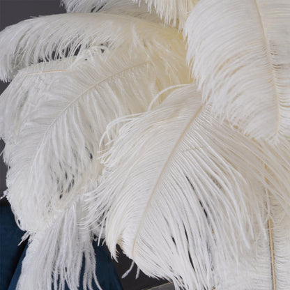 Ostrich Feather Brass Standing Lamp Floor Lamp