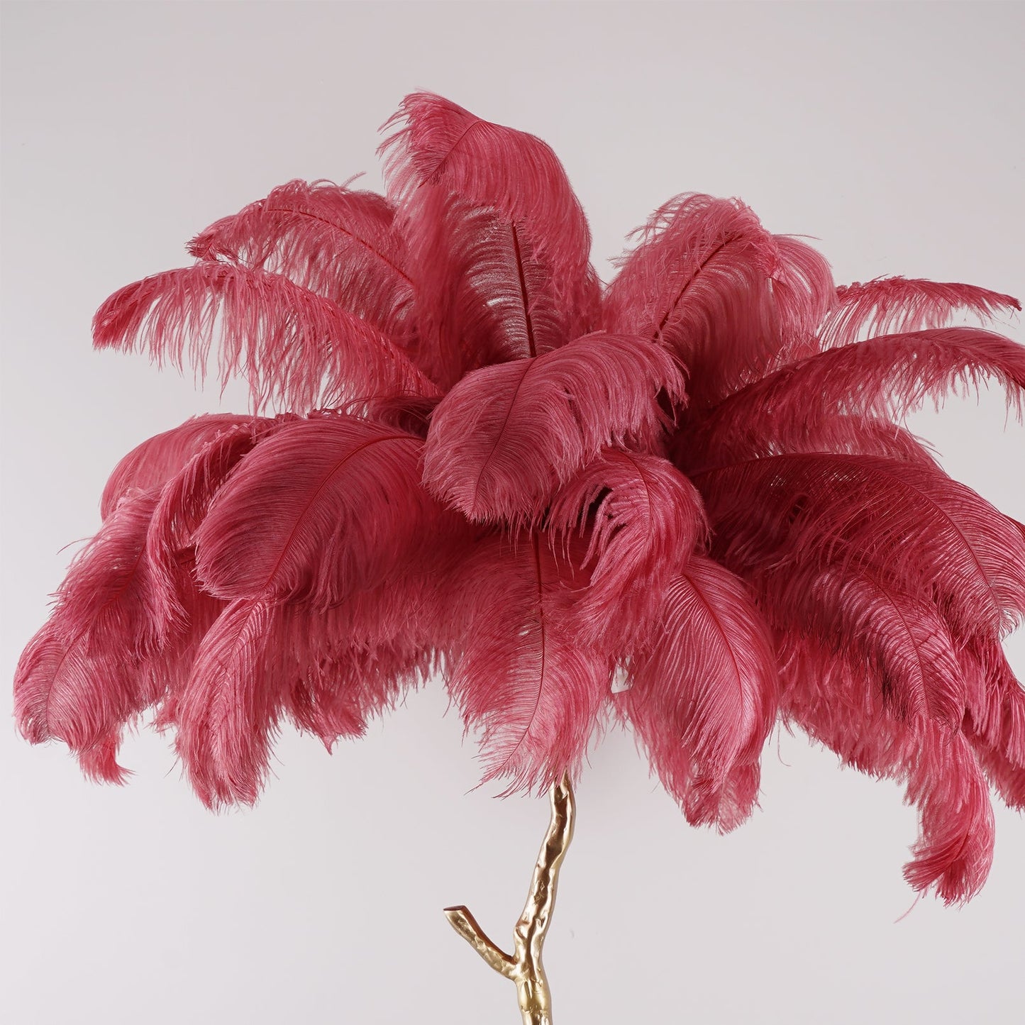 Ostrich Feather Brass Standing Lamp Floor Lamp