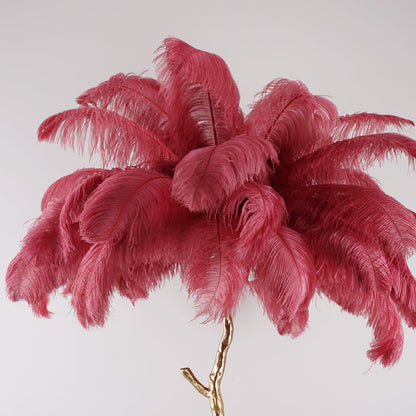 Ostrich Feather Brass Standing Lamp Floor Lamp