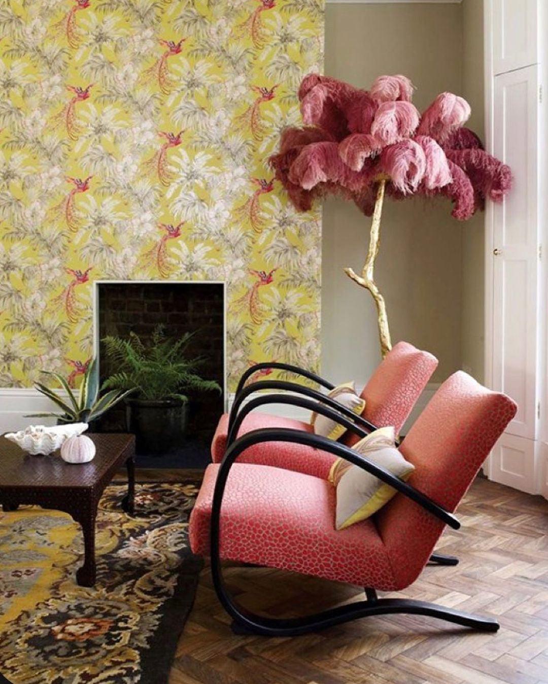 Ostrich Feather Brass Standing Lamp Floor Lamp