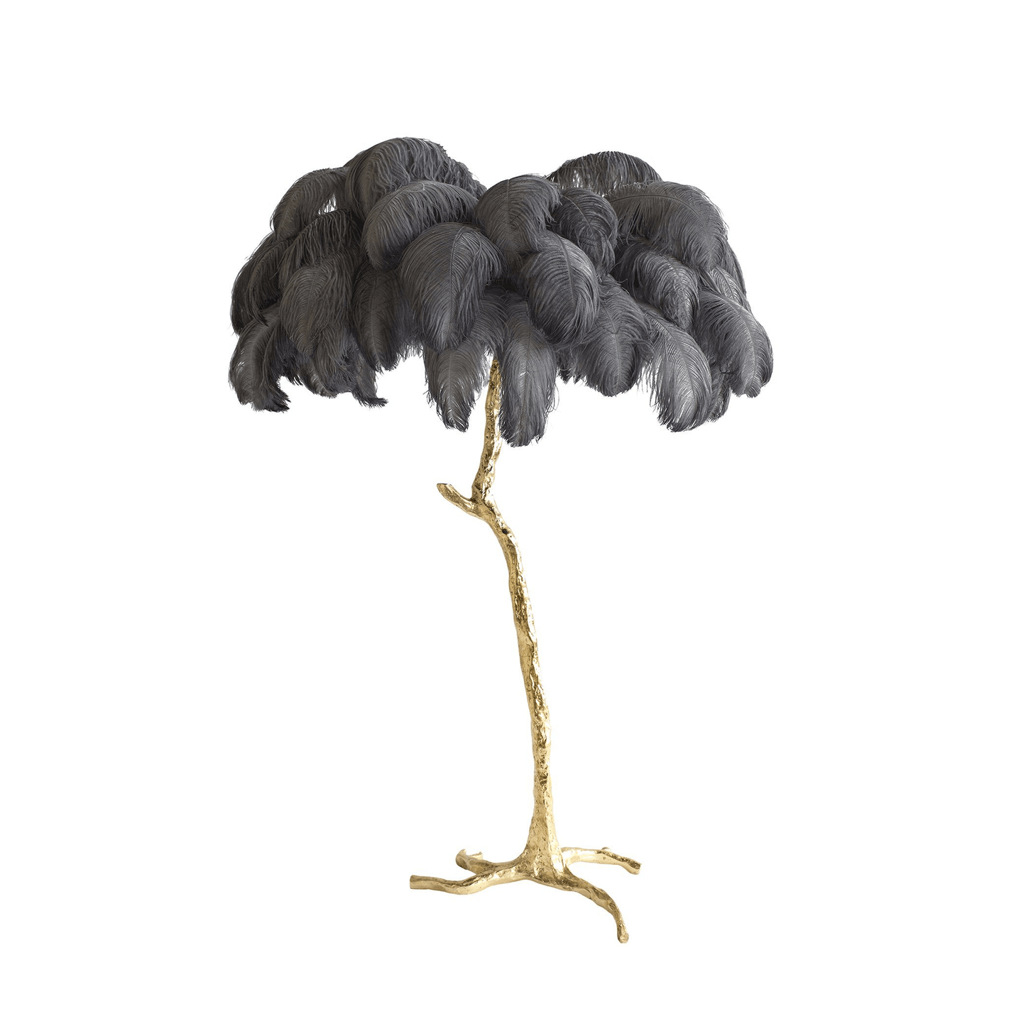 Ostrich Feather Brass Standing Lamp Floor Lamp