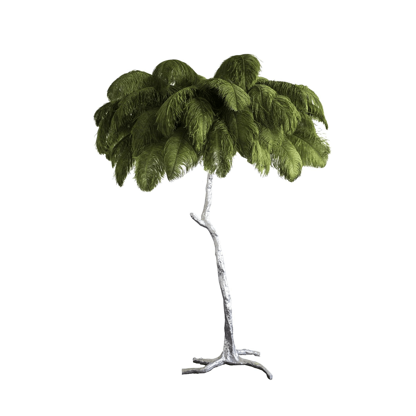 Ostrich Feather Brass Standing Lamp Floor Lamp